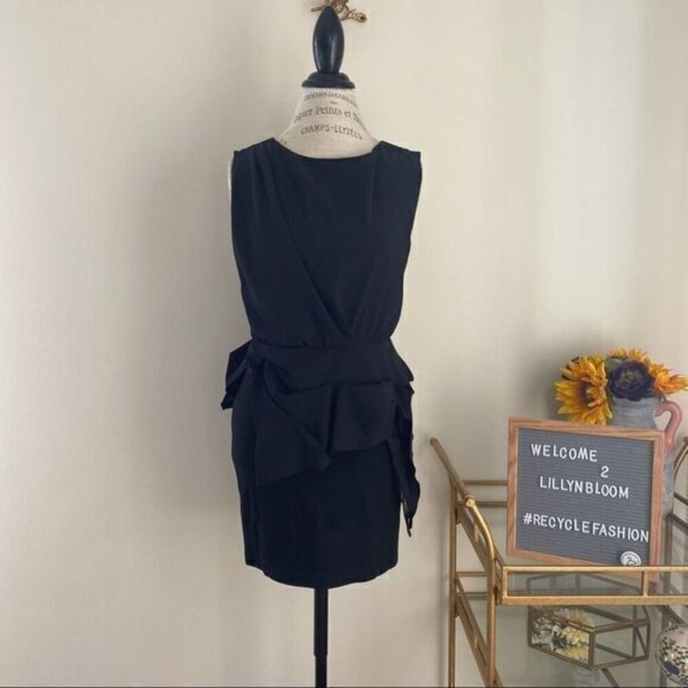 Alice+olivia black mini dress back cut out size 8